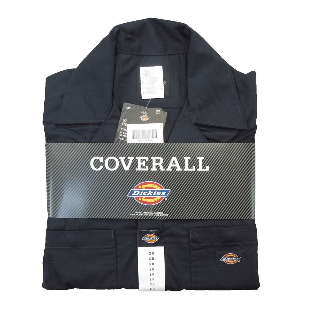 Dickies Men Coverall Work Small Dark Navy Twill Short Sleeve Collared New